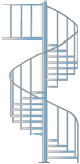 Spindeltrappe produceres / anvendes mest, som brand / rednings trappe.