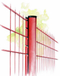 Panelhegnet`s specielle stolpe panel-vinger lser panelerne til stolpen og umuliggr adskillelse efter hegn opstning.